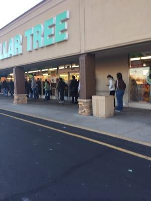 No, the dollar tree wasn't halving a half-off sale. This is 7:45 - 15 min before the dmv even opens.