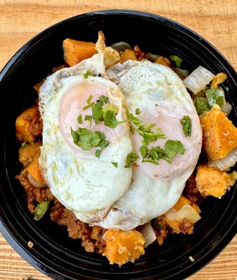 Sweet Potato Chorizo Hash Breakfast Bowl