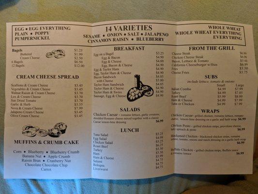 Menu, inside