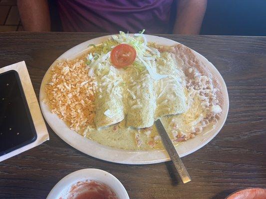 Shrimp Poblano Enchiladas so yum