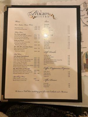 Drink Menu