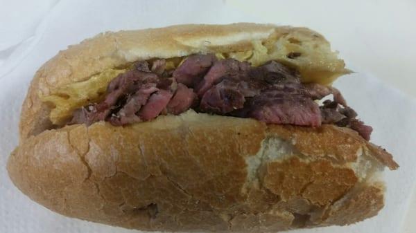 That's one half of the sandwich...Brazilian steak with pineapple