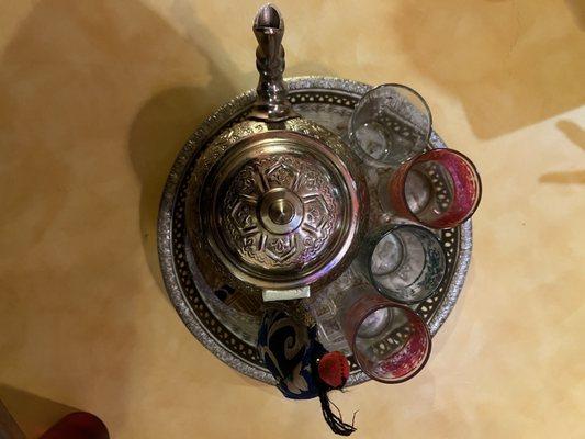 Moroccan mint tea, large, top view