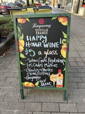 Happy hour wine