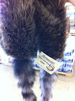 His and hers coonskin hats. Yes please!