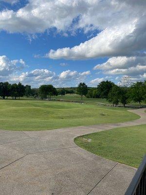 Hole 9 view from restaurant balcony