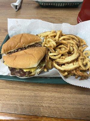 Cheeseburger and fries