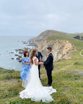 Ceremony at Chimney Rock, 20 minutes from Olema House