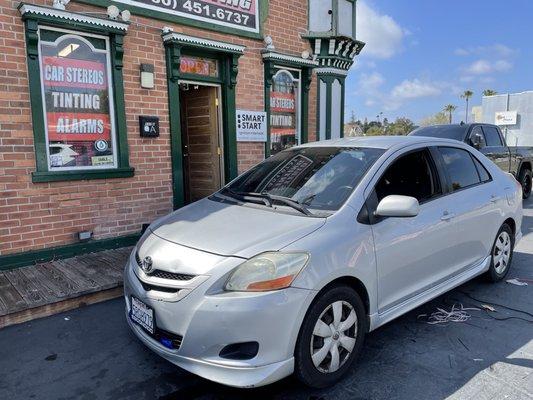 Toyota in for car stereo system service