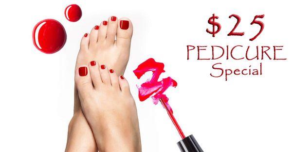 Mention Yelp or Facebook to get your $25 Pedicure Special.