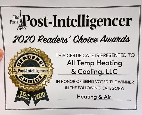 2020 Reader's Choice Award winner!