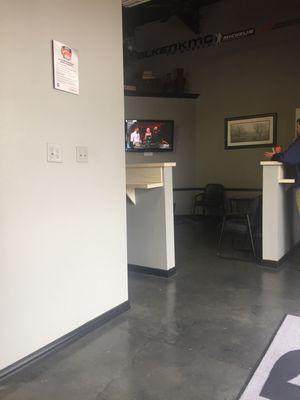 Waiting area with TV