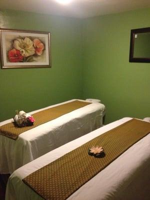 Couple massage room, you can enjoy massage with your love one at the same room and same time.