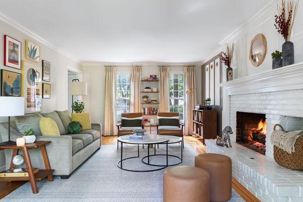 A cozy mid-century modern living room. 

Book a discovery call on our website so we can explore the possibilities for your home!