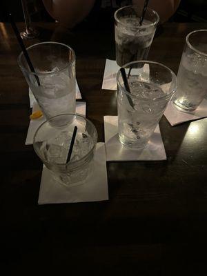 My friend's cocktails [not pictured] after being stolen by the waitstaff (they were half undrank).