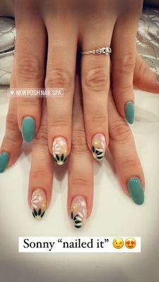 Gel manicure with design