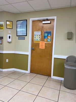 This is the door to the inside area of the Doctor's offices at Physicians health