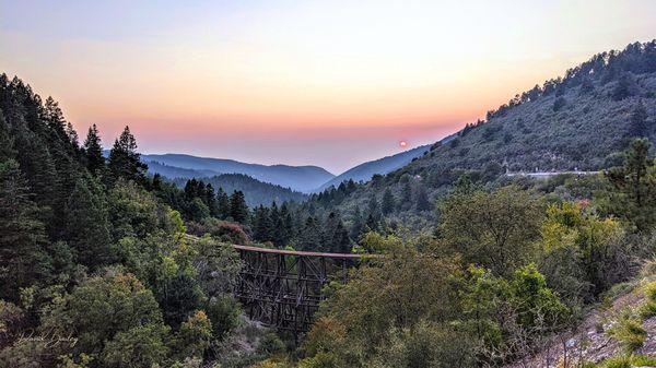 The nearby Cloud Croft historic train trestle.