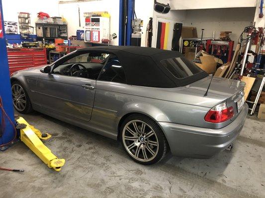 Always a sweet classic M getting TLC from Vanik at his shop, this one is a M3 e46 convertible.