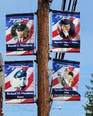 Lovely memorial flags next door