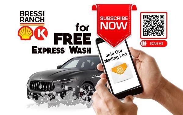 SUBSCRIBE NOW!
Join our Mailing List
to receive a FREE Express Car Wash.
*1 FREE Wash per customer