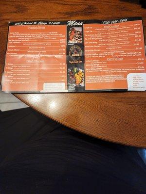 This is the menu from Taylormade que Tip and Wing Combo,