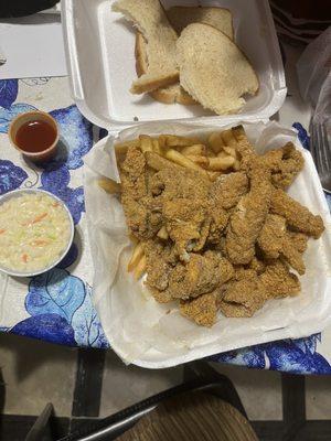 Catfish suggest and fries