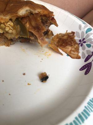 Fly found inside onion ring on Double Bacon Jalapeño Cheeseburger (eaten at home)