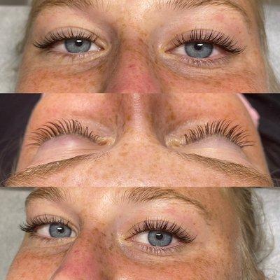 Eyelash lift and tint