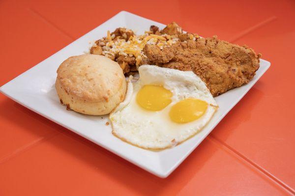 Fried chicken southern breakfast