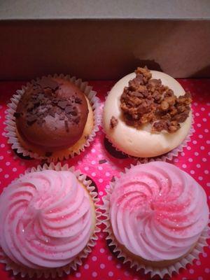 Pink vanilla, peanut butter, and choc+vanilla