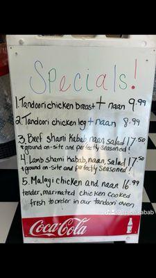 Our current specials! Come try one!