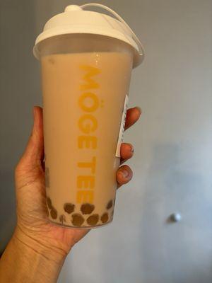 Milk tea with boba! Very silky smooth