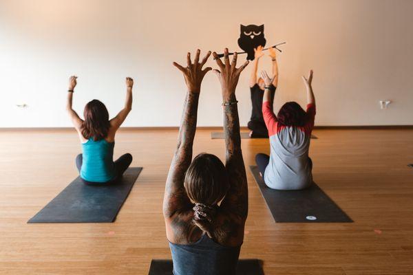 The Woods Yoga meditation class