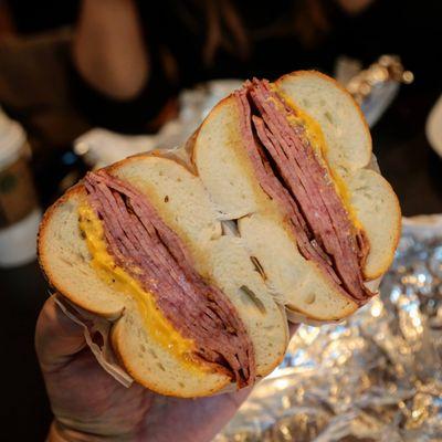 There is a Grilled Taylor Ham Bagel option with 10 slices of taylor ham for afficionados...