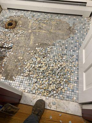 Bathroom remodeling floor