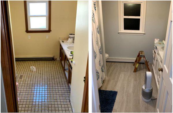 Marra flooring transformed our bathroom in HOURS! Great team and great quality!