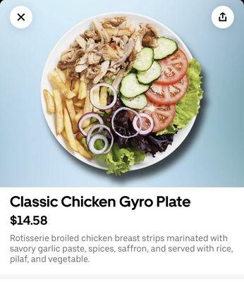 This chicken gyro plate. With "gyro"