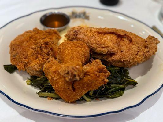 Fried Chicken Mashed Potatoes & Collard Greens