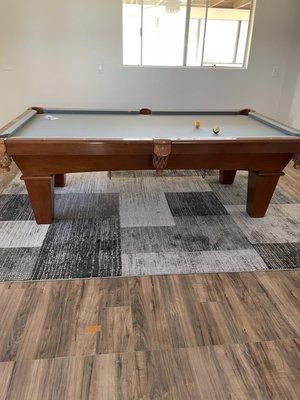 Re-felted pool table