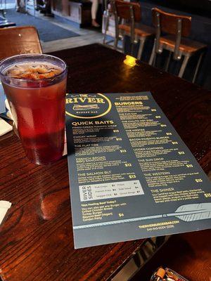 Sweet tea and menu! (You guessed it)