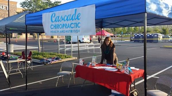 Our booth at Folsom Love My Mom 5k Run!