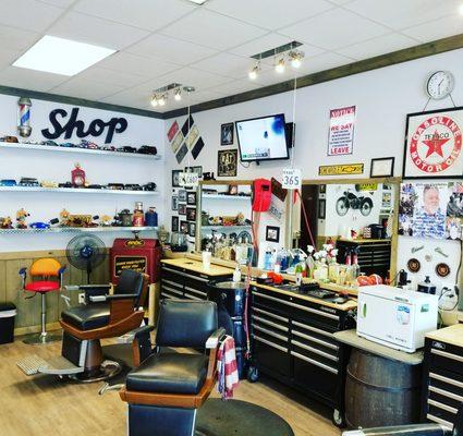 A cozy genuine guy's barber shop. I love it!