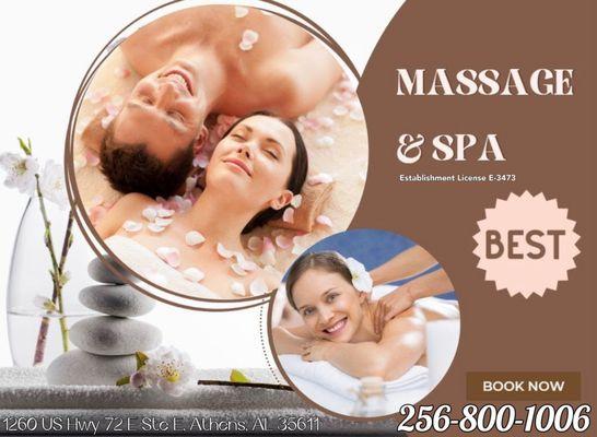 Massage helps release muscle tension, boost blood circulation, reduction of stress hormones, relaxing the body and mind.