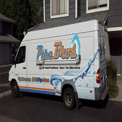 A pipe bros plumbing van is near by and ready to go!