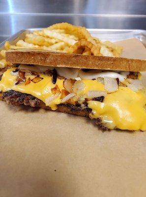 Patty Melt with premium beef you cant beat it!