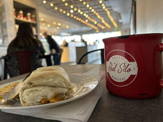 Crispy burrito & hot tea latte. Yummy!