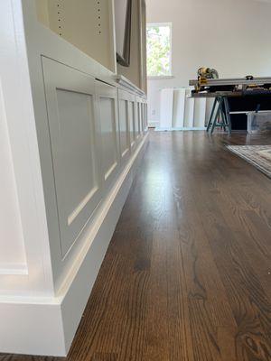 Built-in cabinets with a sprayed finish. So smooth!