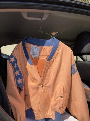 dropped off this vintage jacket which is made of silk that had a huge coffee stain on it and it came back looking so beautiful!