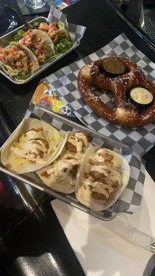 Taco Week specials and a pretzel.